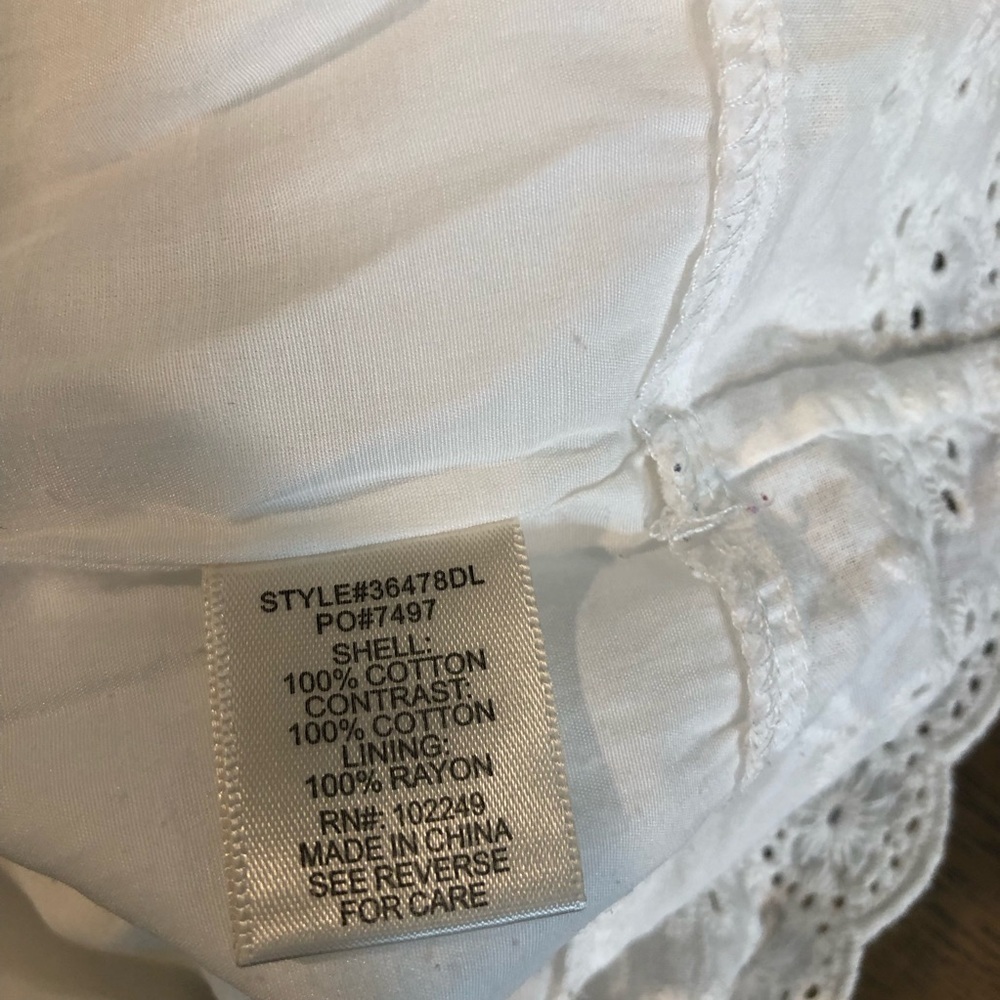 Skies Are Blue Boho Southwestern Embroidered Swiss Dot Off Shoulder Eyelet Top - Picture 7 of 7